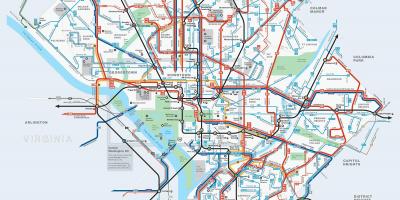 Washington dc bus mapa de rutas