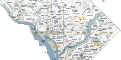 Dc mapa del vecindario de Washington dc mapa del vecindario (Distrito