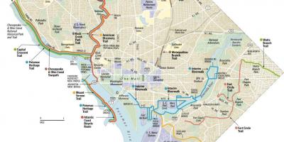 Washington dc senderos para bicicletas mapa