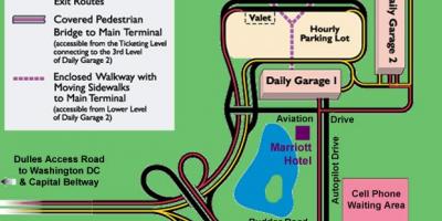 Dulles aparcamiento mapa