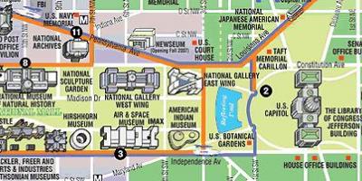 Mapa de washington dc museos y monumentos