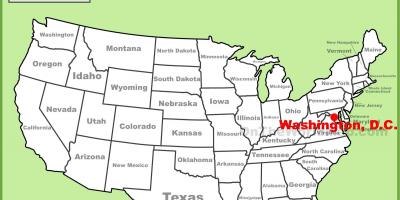 Washington dc situado mapa de estados unidos