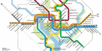 Metropolitana de Washington dc mapa del sistema de
