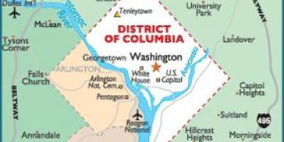 Washington dc y el estado de washington mapa