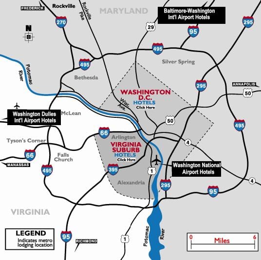 área de washington dc aeropuertos mapa