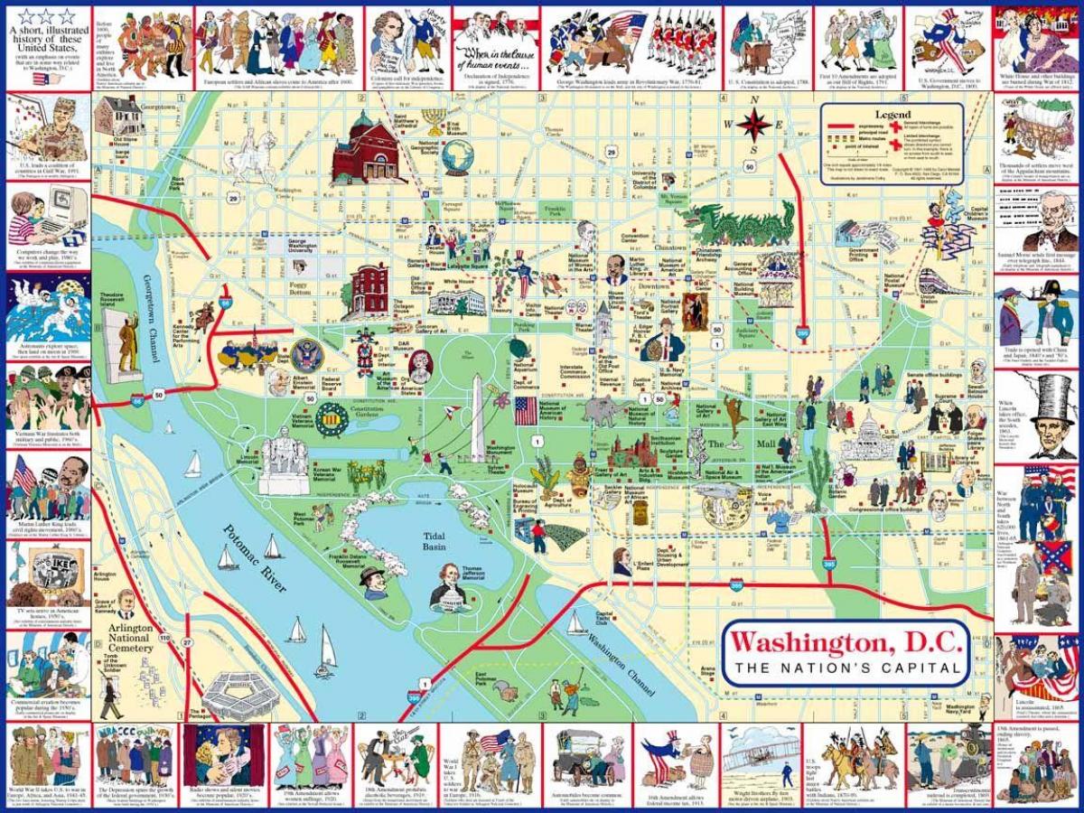 mapa de caminar mapa de washington dc lugares de interés