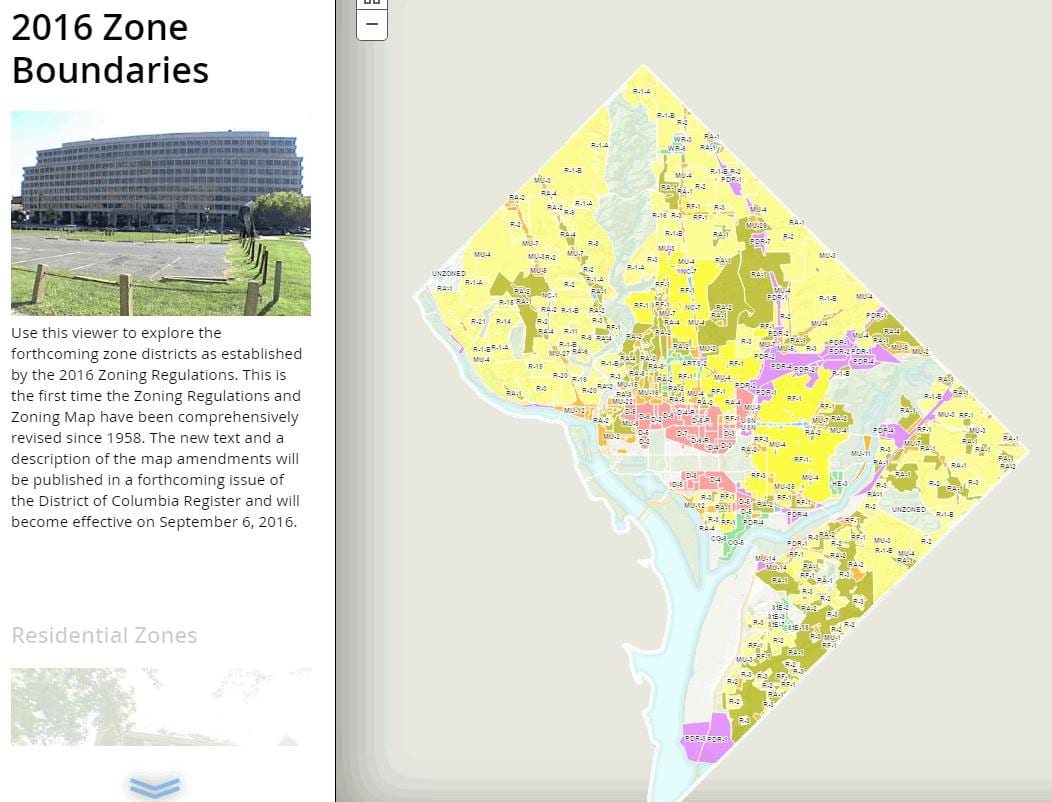 washington dc mapa de zonificación
