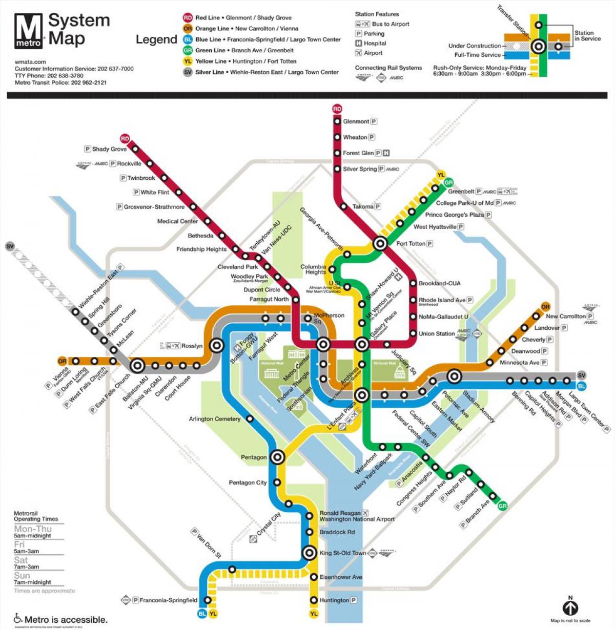 dc mapa del metro de 2015