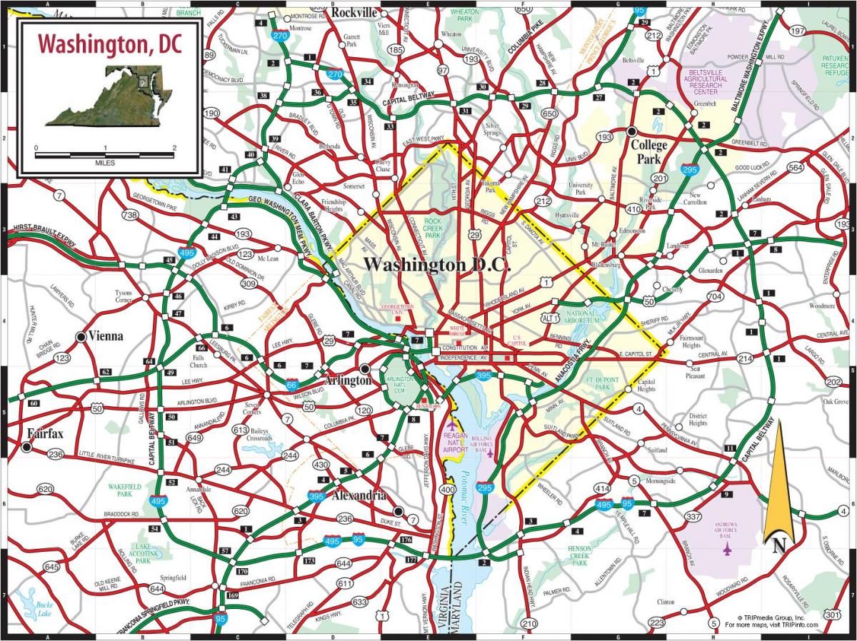 washington dc mapa del metro de la calle de superposición