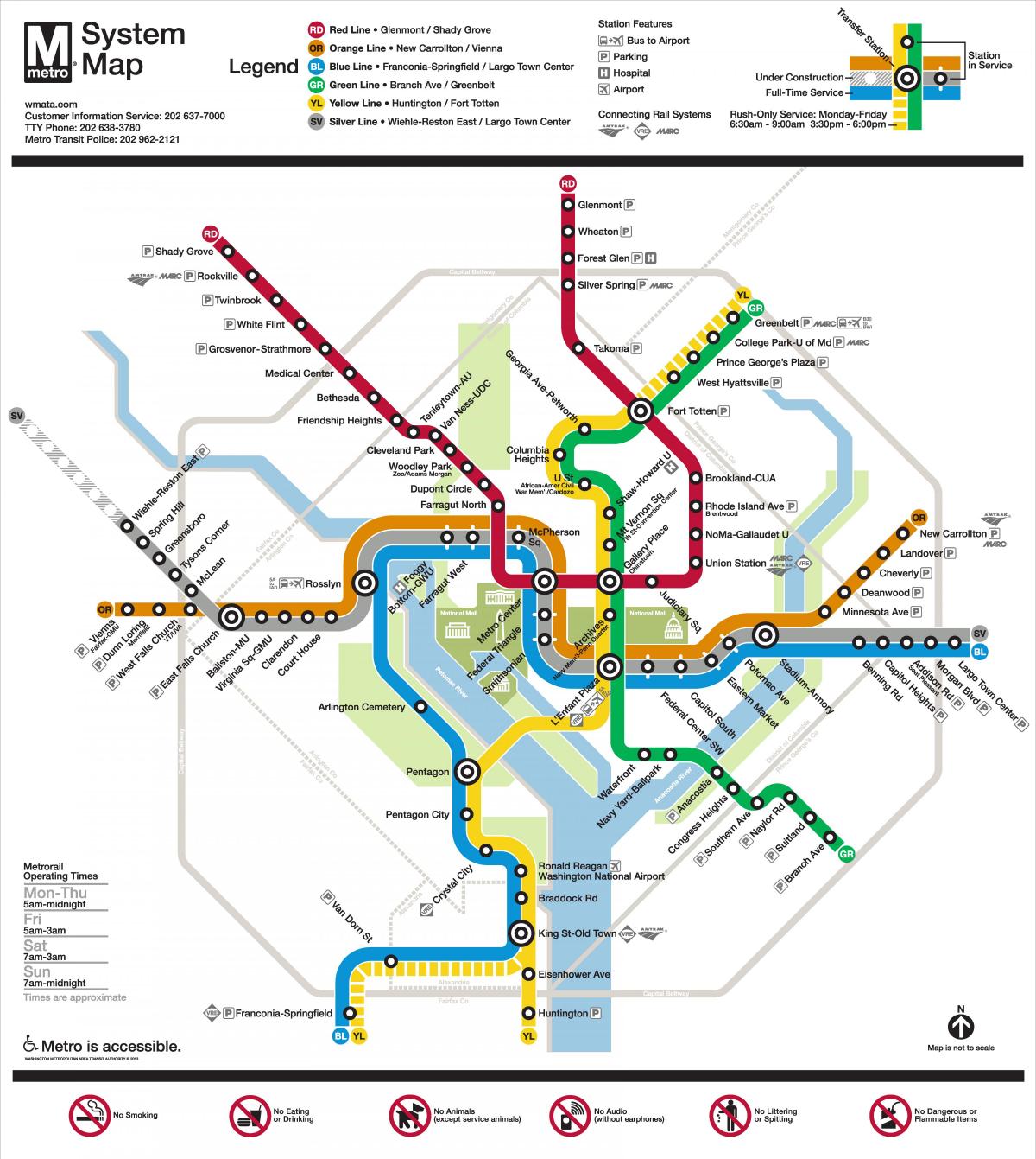 washington dc mapa del metro silver line
