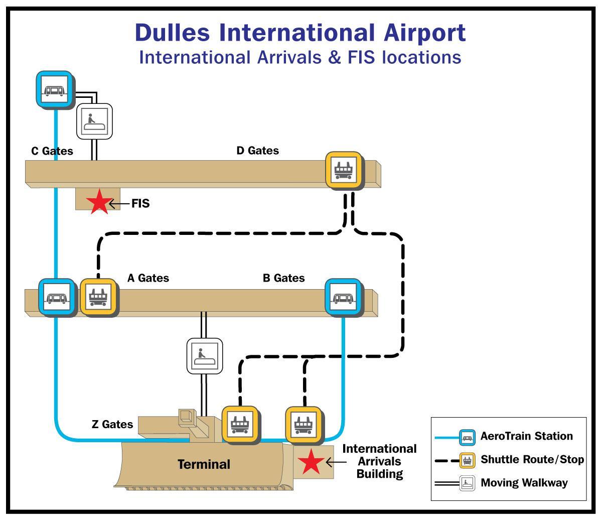 el aeropuerto de dulles puerta mapa