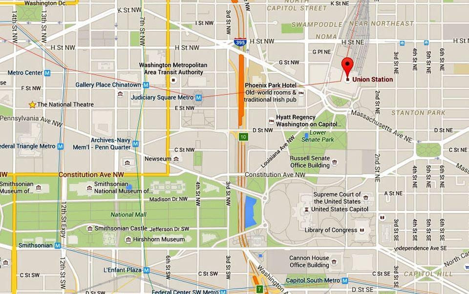 la union station de washington dc mapa