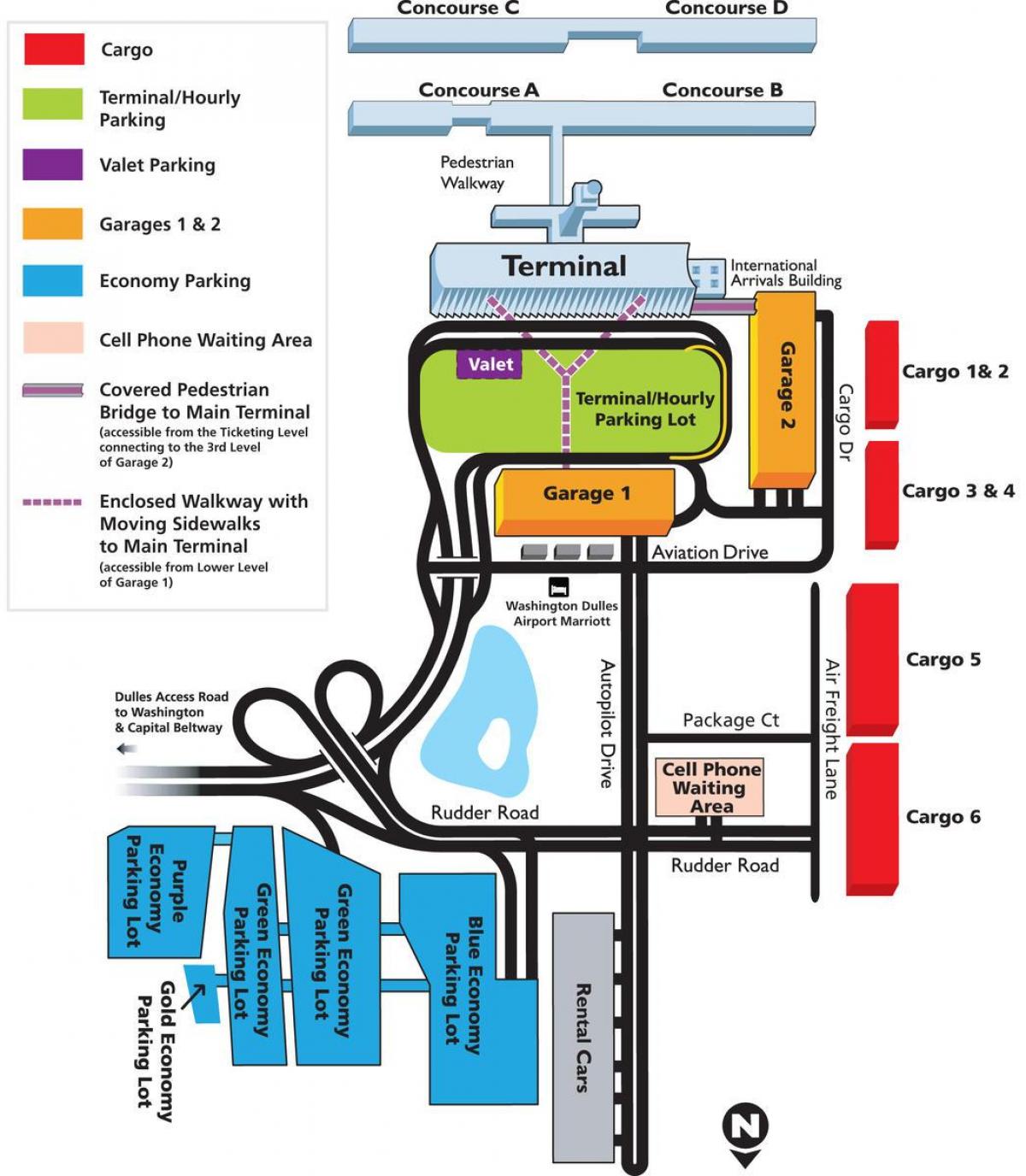 mapa de área de dulles airport