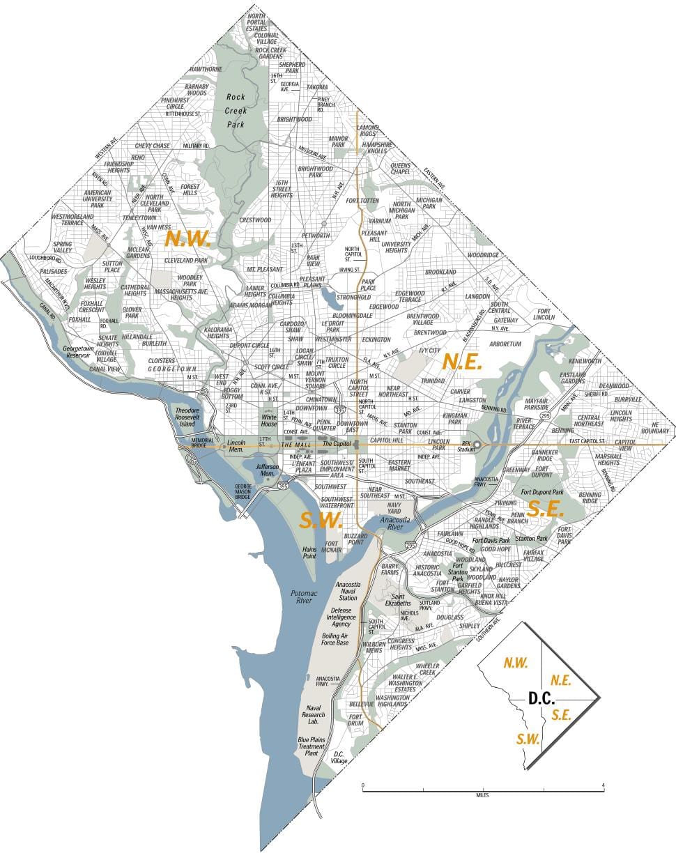 mapa de washington dc