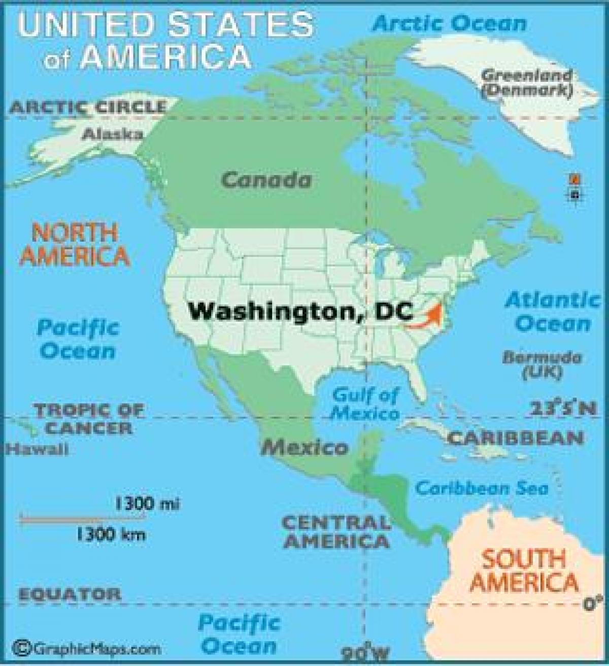 Mapa De Estados Unidos Que Muestra Washington Dc 