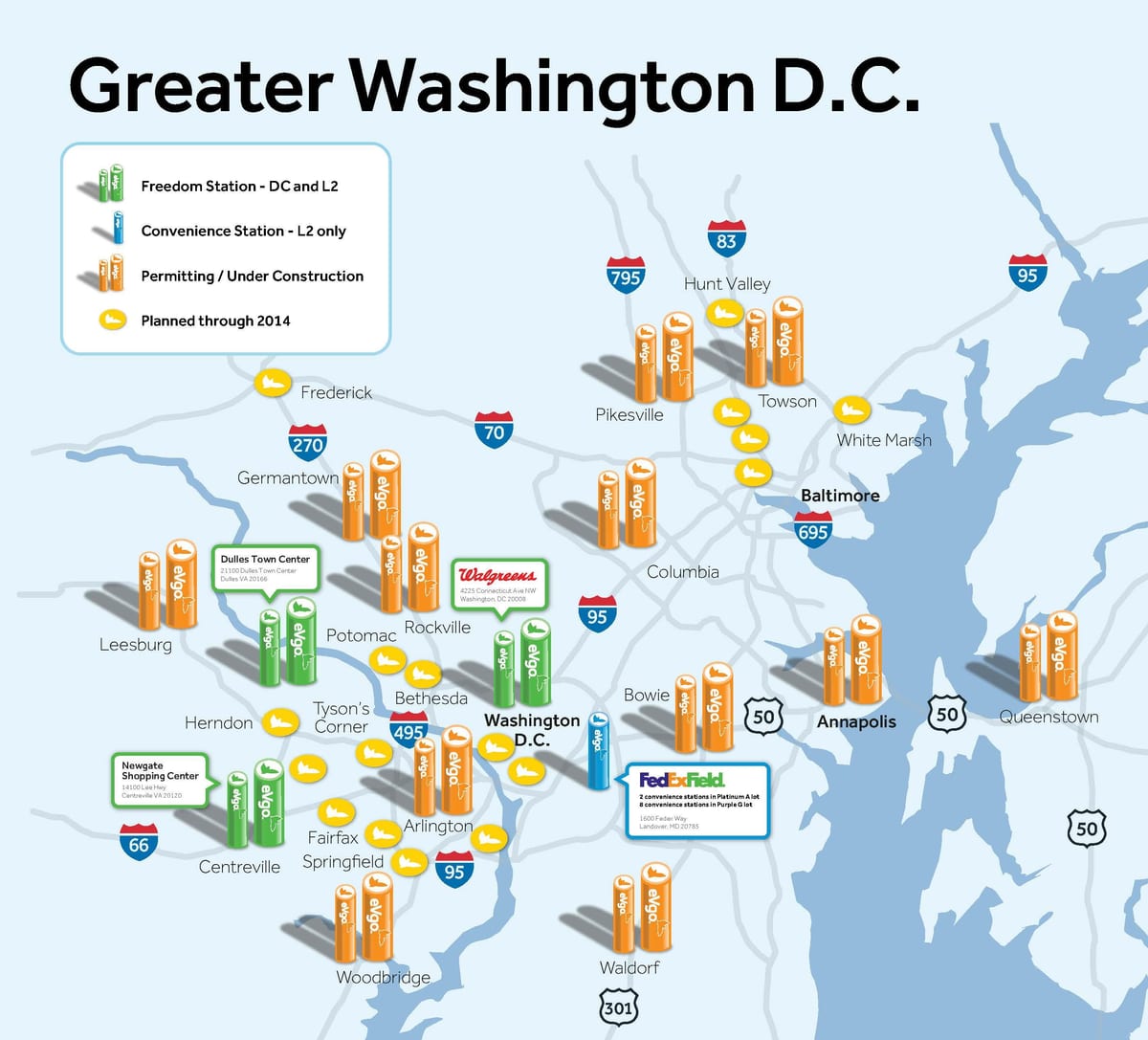 mapa de la mayor área de washington, dc