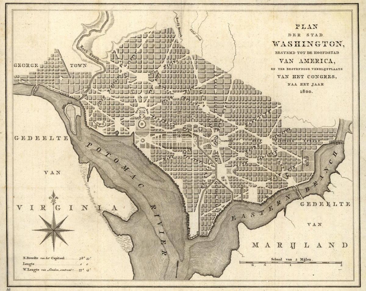 mapa de mapa histórico de washington dc