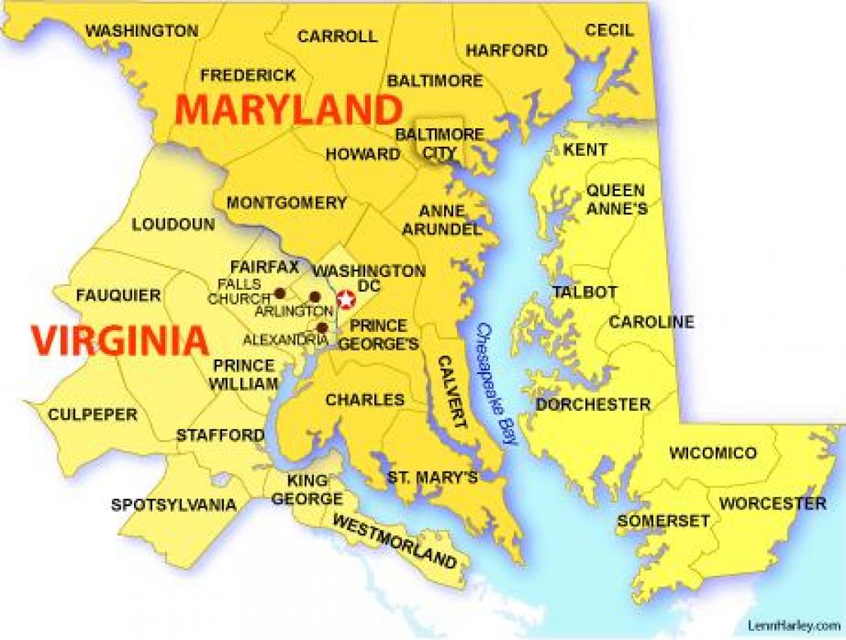 Maryland Dc Virginia Mapa 