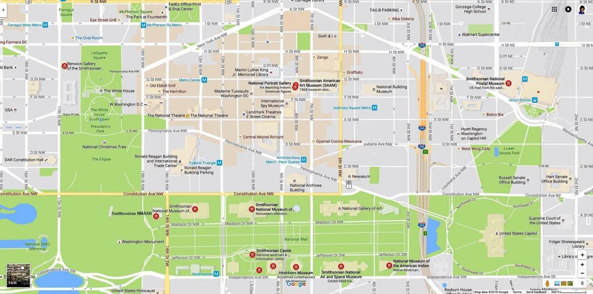 mapa de national mall y museos