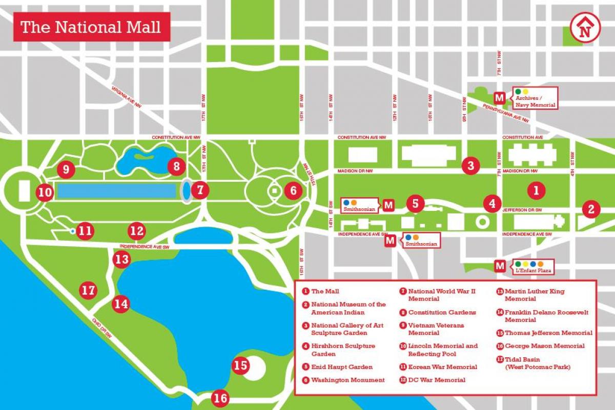 National Mall Parking Mapa 