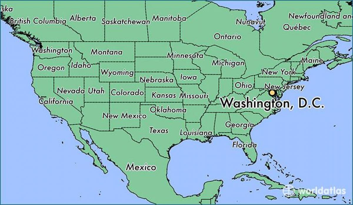dc mapa de estados unidos