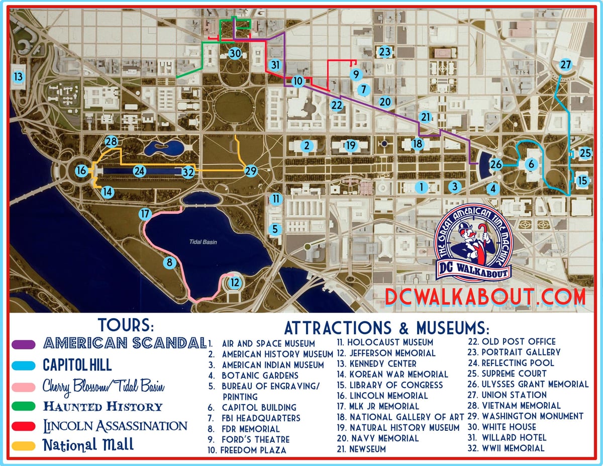 guía mapa de washington dc