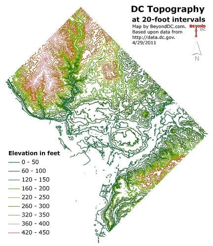 dc mapa de elevación