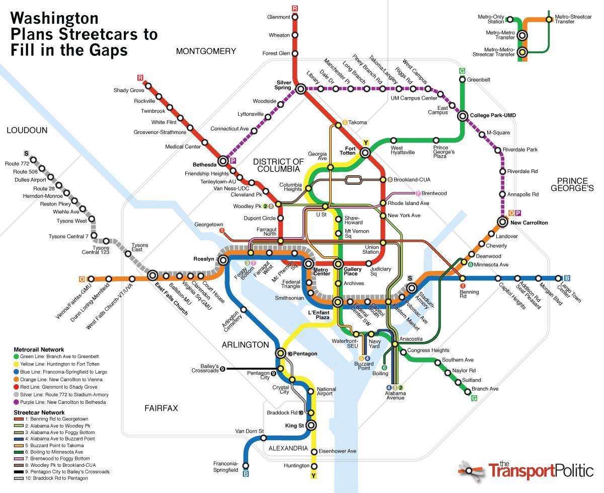 washington mapa de transporte público