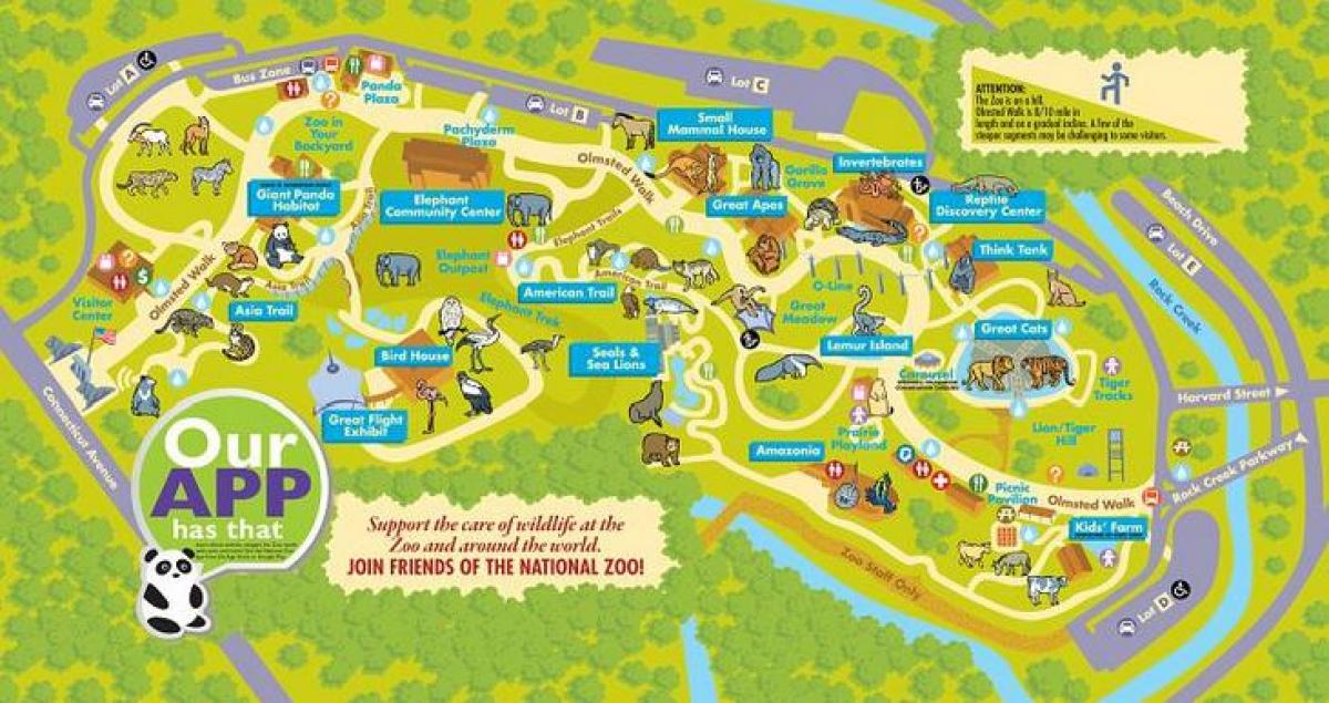 el zoológico nacional de washington dc mapa