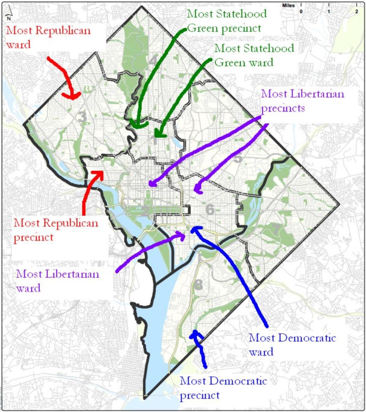 mapa de washington dc político