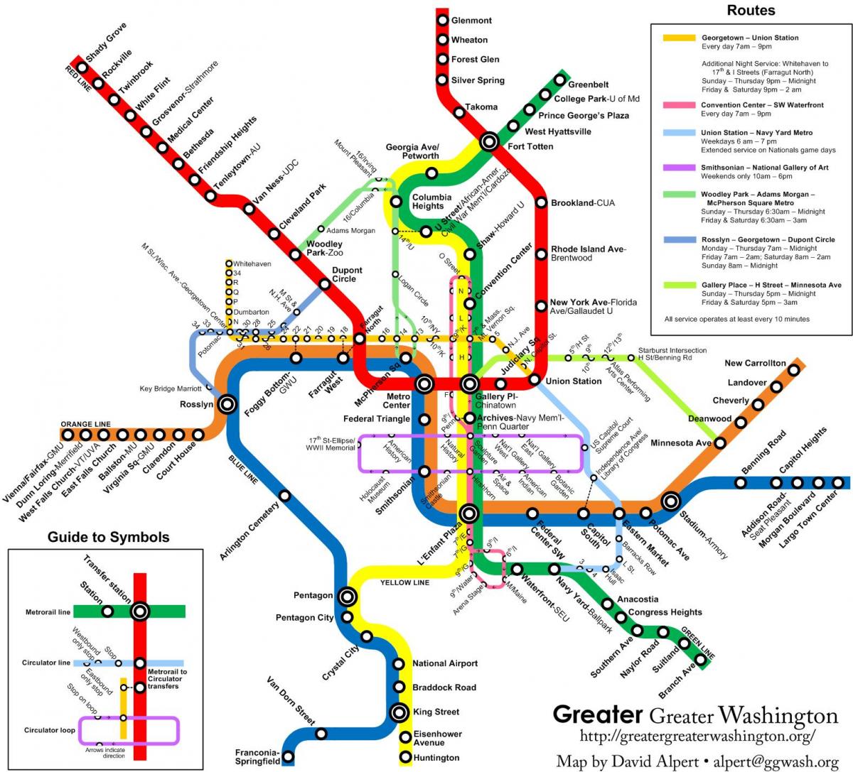 metro de washington mapa de autobuses