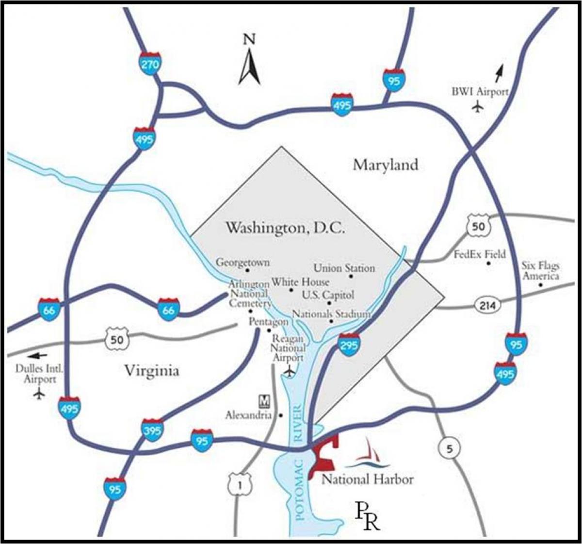 área metropolitana de washington mapa