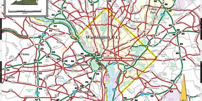 Washington dc mapa del metro de la calle de superposición