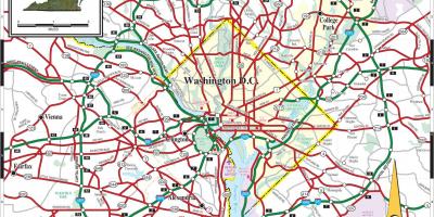 Washington dc mapa del metro de la calle de superposición