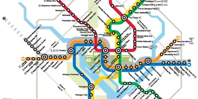 Washington dc metro de la línea de mapa