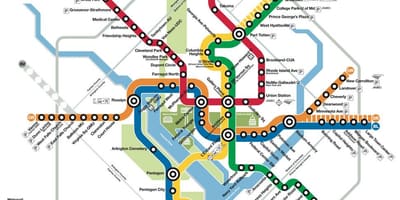 Washington dc el transporte público mapa