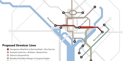 Washington dc tranvía mapa
