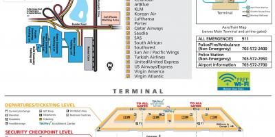 El aeropuerto internacional Washington dulles mapa
