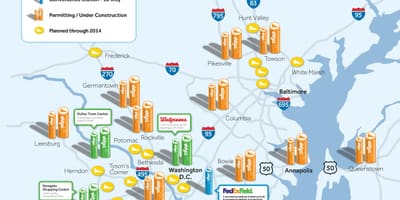 Mapa de la mayor área de washington, dc
