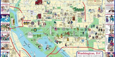 Washington dc mapa de sitios de interés turístico