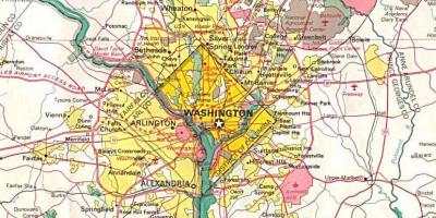 Mapa de washington y los estados de los alrededores