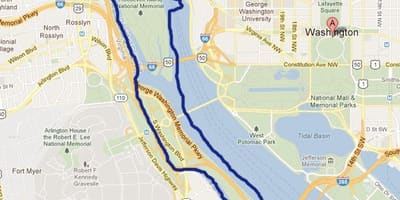 Mapa de río potomac, en washington dc