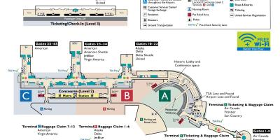 Aeropuerto nacional Ronald reagan mapa