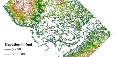 Dc mapa de elevación